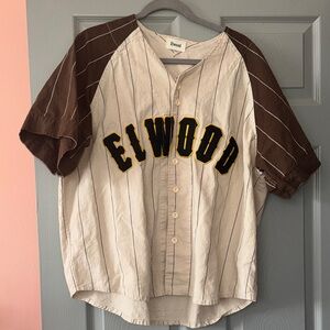 Elwood Men's Casual Button Down Shirt - Brown and Cream